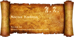 Nacsa Kadosa névjegykártya